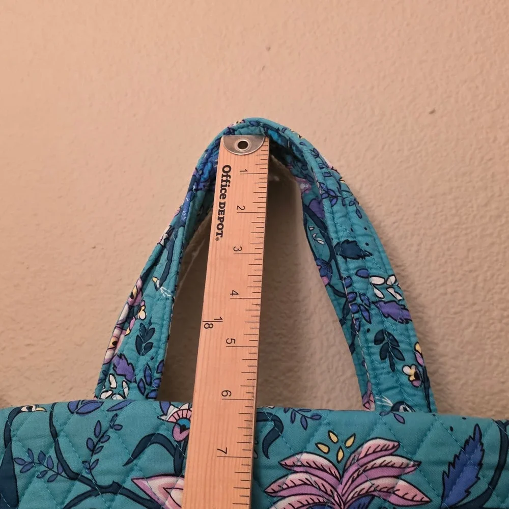 $99 NEW Vera Bradley Peacock Garden Medium Zip Top Tote Quilted Floral Bag